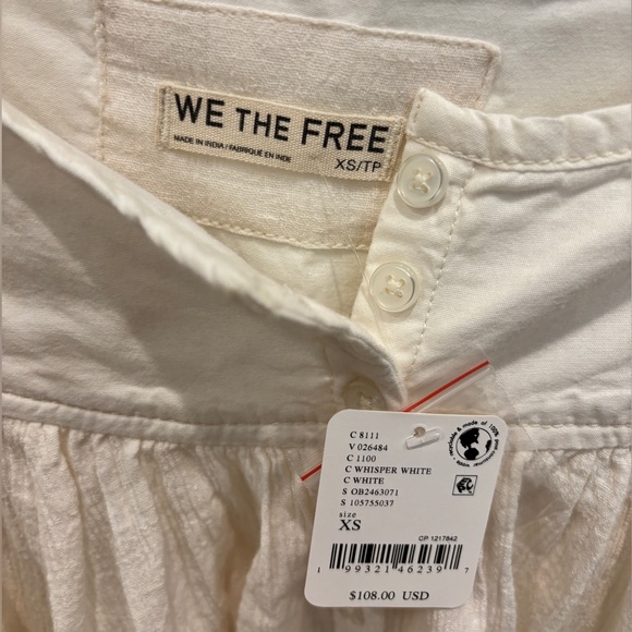 NWT Free People Crinkle Blouse - Picture 4 of 4